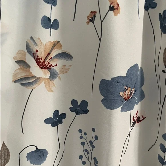 Floral White and Blue Maxi Dress - Picture 3 of 7